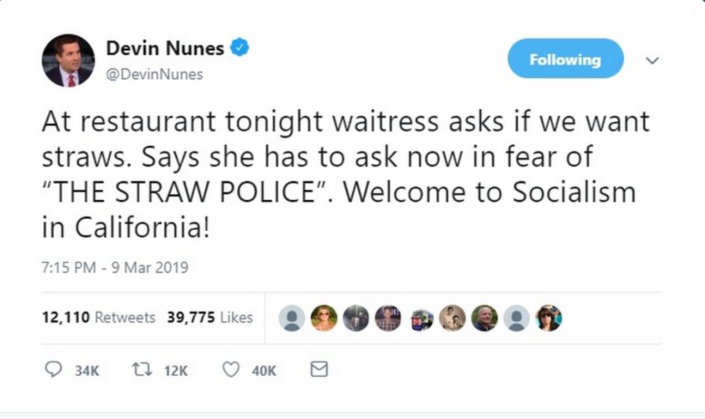 Nunes straw tweet