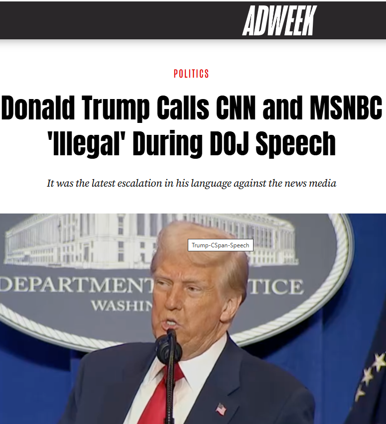 Donald Trump Calls CNN and MSNBC ‘Illegal’ During DOJ Speech – 2GreenEnergy.com